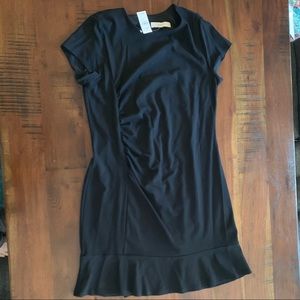 Loft black ruffle dress